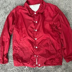 Maison Kitsune Red Windbreaker Jacket